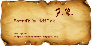 Forrás Márk névjegykártya